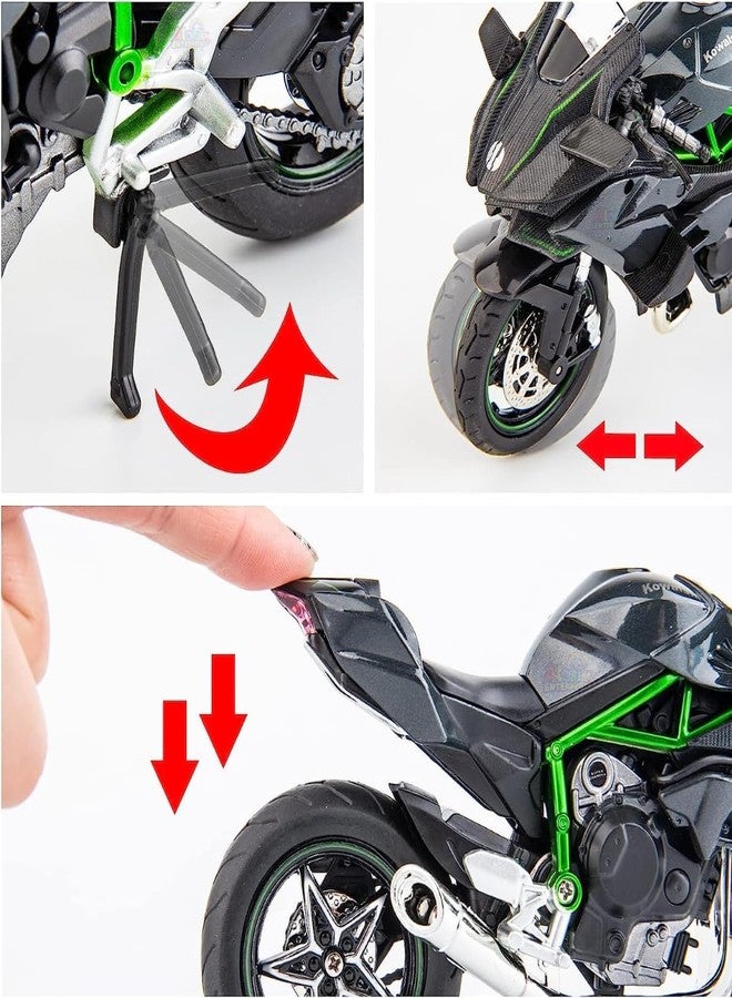 KENIRY Police Motorcycle Toy - Pull Back Motorcycle Toys, Tiny Gift with Music Lighting, Latte Motorcycles Toy for Kids Boys Age 3-8 Year Old [Multicolor] (Ninja Bike-Black) - Image 4